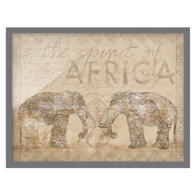 Vintage Collage - Spirit of Africa - Picture Frame Graphic Art Latitude Vive Frame Option: Grey, Size: 70cm H x 100cm W x 2cm D on Productcaster.