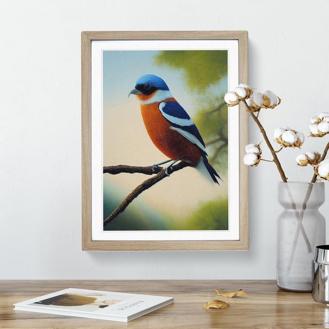 A Splendid Bird - Print Marlow Home Co. Matte Colour: White, Format: Oak Framed, Size: 48cm H x 36cm W on Productcaster.