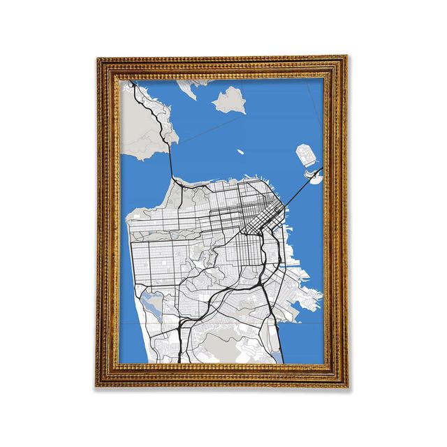 Retro Map Of The City 3 - Single Picture Frame Art Prints Bright Star Size: 118.9cm H x 84.1cm W x 3cm D on Productcaster.