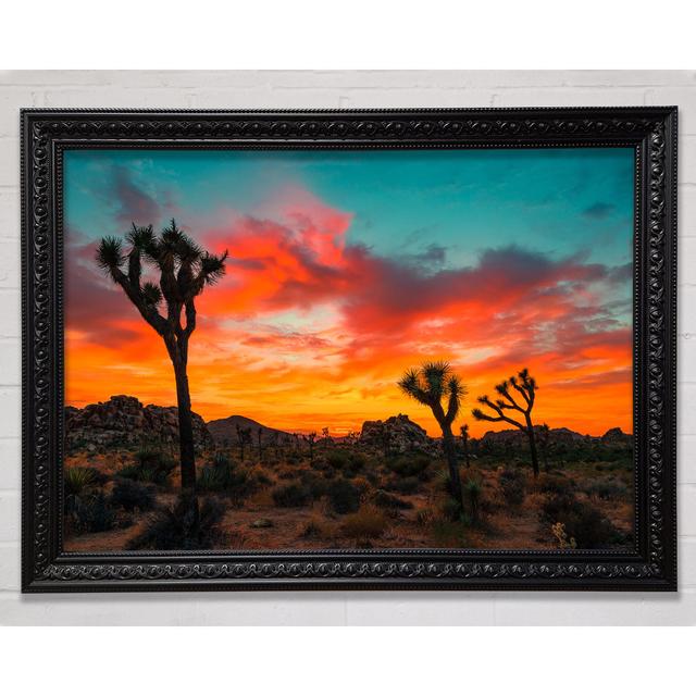 Sunset Desert Skies Framed Print Gracie Oaks Size: 84.1cm H x 118.9cm W, Format: Gold/Black Framed Paper on Productcaster.