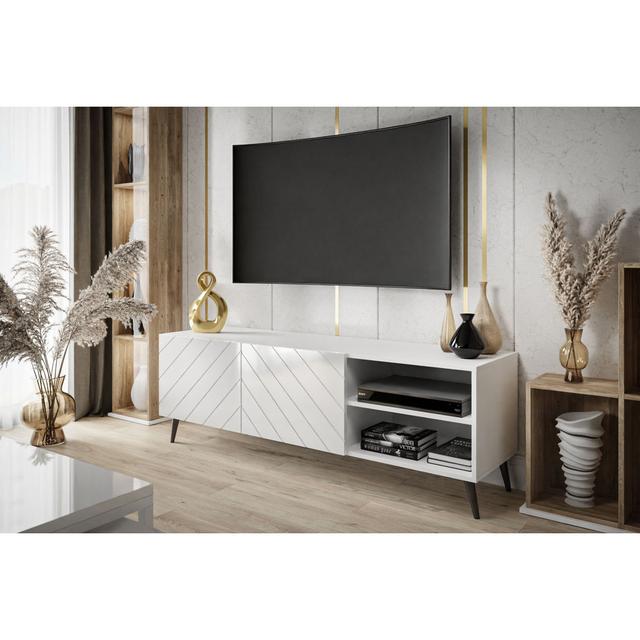 TV-Ständer Freeland für TVs bis zu 65" George Oliver Colour: White/Black on Productcaster.