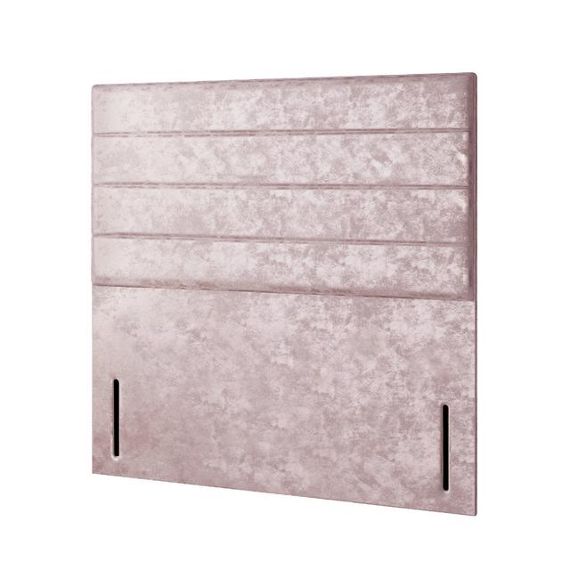 Kiara Stripped Floor Standing Headboard With Divan Base 4 Drawers Crush Velvet Cream With And Metal Feet (Double) Fairmont Park Colour: Pink, Storage on Productcaster.