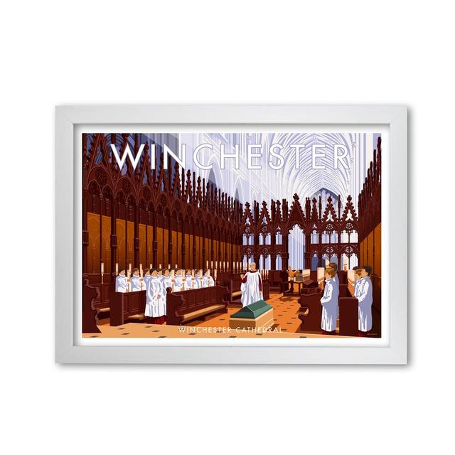 Winchester Cathedral by Stephen Millership - Print East Urban Home Frame Options: White, Size: 59.4 cm H x 84.1 cm W x 5 cm D on Productcaster.