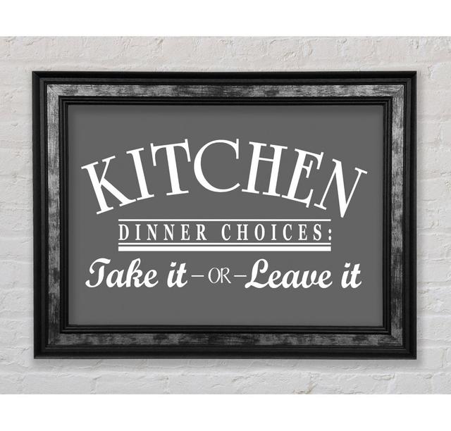 Kitchen Quote Dinner Choices - Print Bright Star Colour: Grey, Size: 84.1cm H x 142.2cm W x 8cm D on Productcaster.