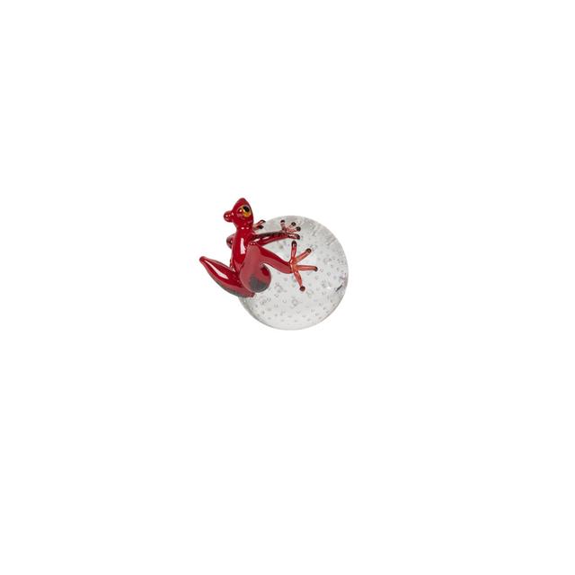 Merola Glass Sphere with Frog Sculpture Ivy Bronx Finish: Red on Productcaster.