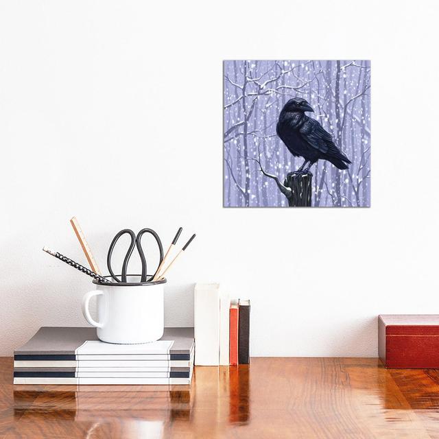 Winter Raven by Vasilisa Romanenko - Wrapped Canvas Gallery-Wrapped Canvas Giclée ClassicLiving Size: 30.48cm H x 30.48cm W x 1.91cm D on Productcaster.