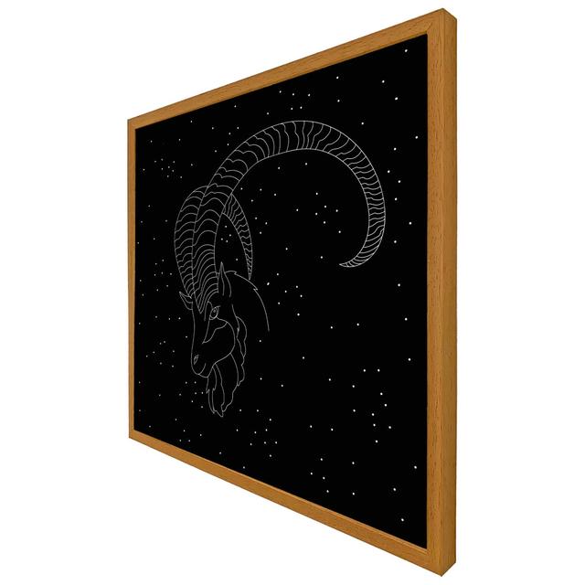 Tobler Capricorn Zodiac Sign - Single Picture Frame Art Prints Natur Pur Size: 61cm H x 61cm W x 4cm D, Frame Colour: Oak on Productcaster.