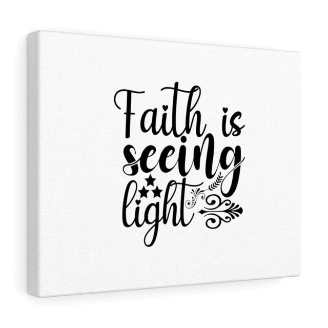 Faith Is Seeing Light - Wrapped Canvas Print Blue Elephant Size: 30cm H x 41cm W on Productcaster.