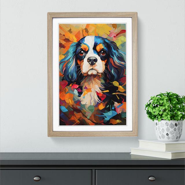 Cavalier King Charles Spaniel Orphism - Single Picture Frame Print on Wood Marlow Home Co. Format: Oak Framed, Size: 34cm H x 25cm W x 2cm D on Productcaster.