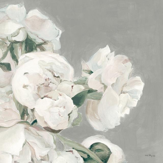 Peonies on Grey II by Marilyn Hageman - Wrapped Canvas Painting Print Rosalind Wheeler Size: 30cm H x 30cm W on Productcaster.