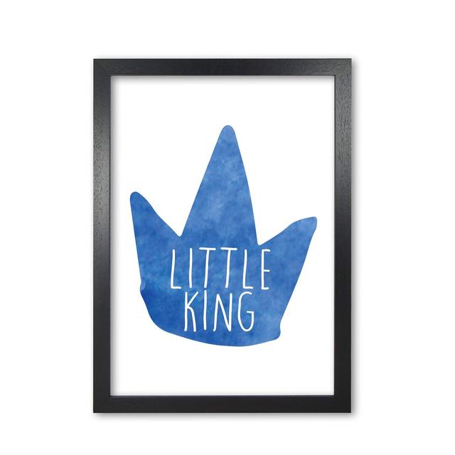 'Little King Blue Crown' Painting Print on Paper East Urban Home Format: Black Grain Frame, Size: 30 cm H x 21 cm W x 5 cm D on Productcaster.