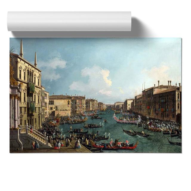 Regatta on the Grand Canal by Giovanni Canaletto - Unframed Painting East Urban Home Size: 21cm H x 30cm W x 0.1cm D on Productcaster.