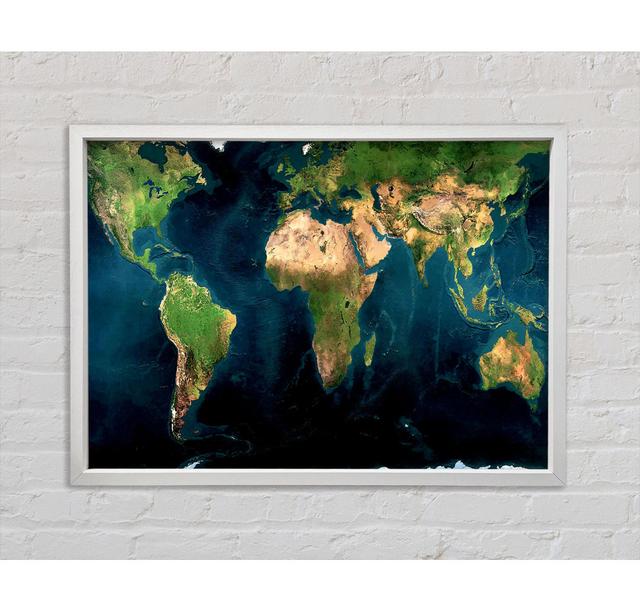 Great Map Of The World - Single Picture Frame Art Prints on Canvas Williston Forge Size: 84.1cm H x 118.9cm W x 3.3cm D on Productcaster.