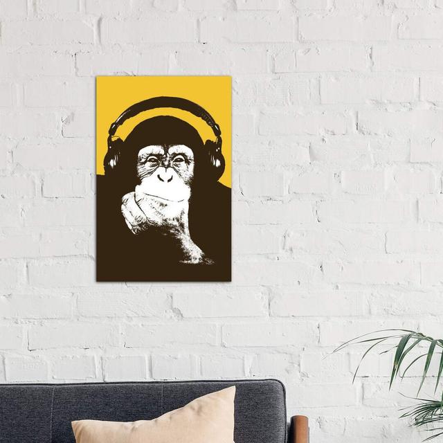 Headphone Monkey by Steez - Wrapped Canvas Print Corrigan Studio Size: 152.4cm H x 101.6cm W x 3.81cm D on Productcaster.