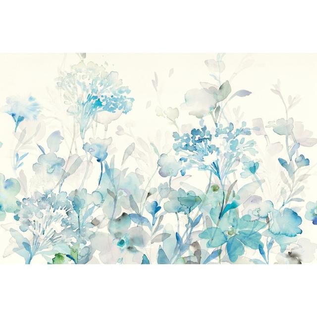 Translucent Garden Blue Crop by Danhui Nai - Wrapped Canvas Painting Print Rosalind Wheeler Size: 81cm H x 122cm W x 3.8cm D on Productcaster.