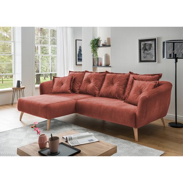 Ecksofa Ryne ScanMod Design Polsterfarbe: Koralle, Ausrichtung: Links ausgerichtet on Productcaster.