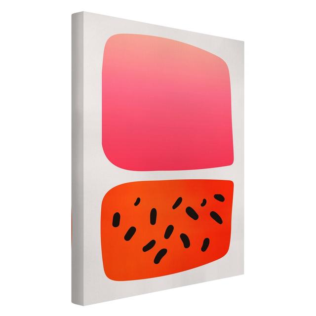 Abstract Shapes - Melon and Pink - Wrapped Canvas Graphic Art Corrigan Studio on Productcaster.