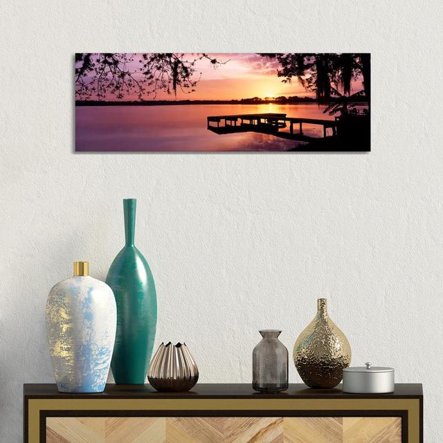 USA, Florida, Orlando, Koa Campground, Lake Whippoorwill, Sunrise by Panoramic Images - Wrapped Canvas Panoramic Print Brayden Studio Size: 30.48cm H on Productcaster.