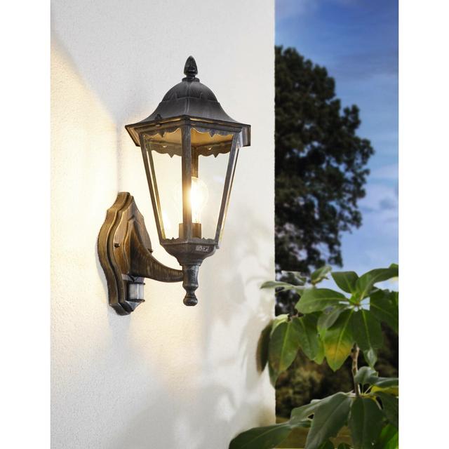 Deonte Outdoor Wall Lantern Brambly Cottage Finish: Black / Patina Silver on Productcaster.