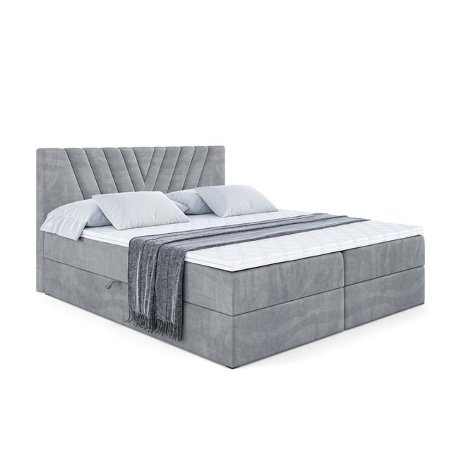 Boxspringbett Aoko ModernMoments Farbe: Grau, Größe: 180 cm B x 200 cm L on Productcaster.