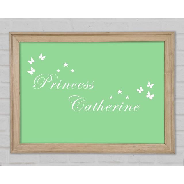 Your Own Name Princess Green Framed Print Happy Larry Size: 29.7cm H x 42cm W x 1.5cm D on Productcaster.