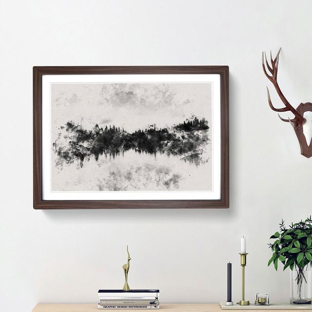 Forest Reflecting on a Lake - Picture Frame Painting Print East Urban Home Frame Option: Walnut Framed, Size: 45cm H x 63cm W x 2cm D on Productcaster.