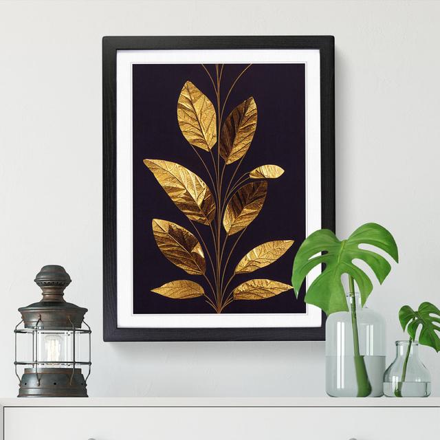 Golden Leaf Vol.2 - Picture Frame Print Big Box Art Frame Colour: Black, Size: 64cm H x 46cm W x 2cm D on Productcaster.