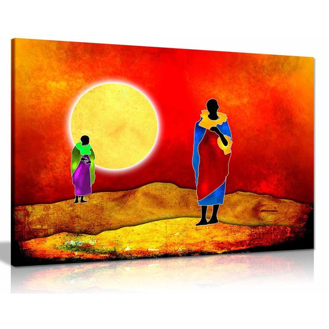 African Modern Art Culture Tribe Dance Kenya Canvas Wall Art Picture Print Home Dcor Natur Pur Size: 46cm H x 31cm W on Productcaster.