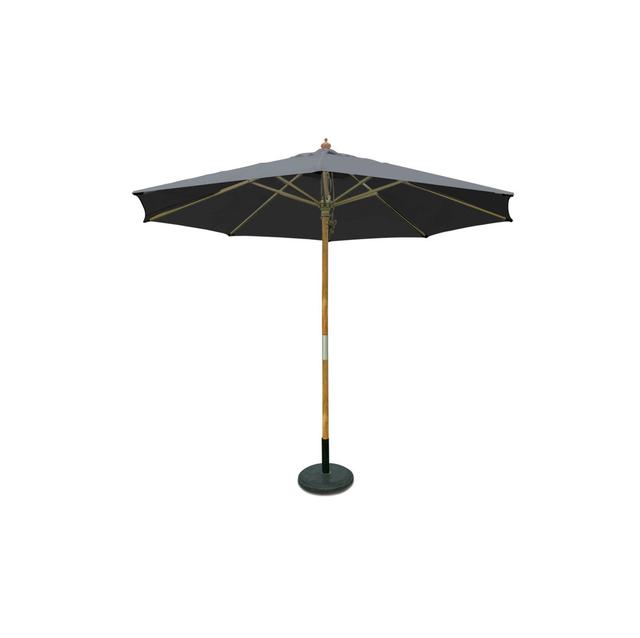 Catlee Market Parasol Dakota Fields Canopy Fabric: Dark grey, Size: 255cm H x 300cm W x 300cm D on Productcaster.