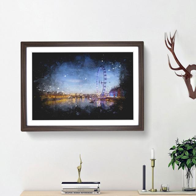 The London Eye & Thames River - Single Picture Frame Art Prints on MDF East Urban Home Frame Option: Walnut Framed, Size: 62cm H x 87cm W x 2cm D on Productcaster.