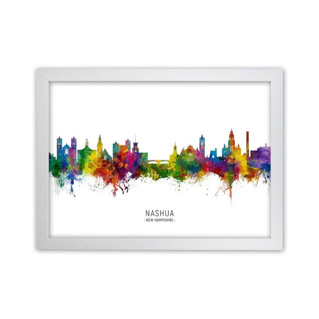 Nashua New Hampshire Skyline by Michael Tompsett - Print Ebern Designs Format: White Framed, Size: 34cm H x 46cm W x 3cm D on Productcaster.