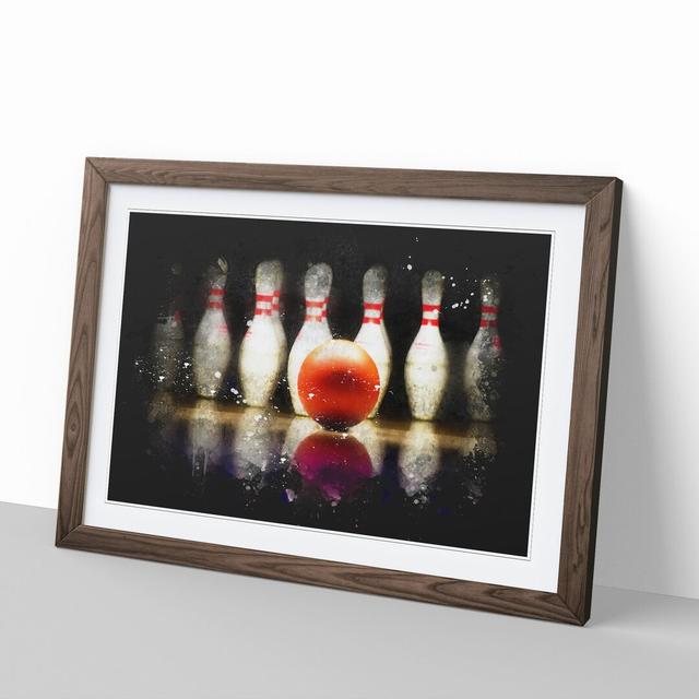 Ten Pin Bowling - Picture Frame Painting East Urban Home Frame Option: Walnut Framed, Size: 48cm H x 65cm W x 2cm D on Productcaster.