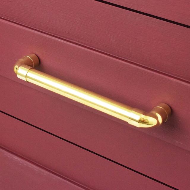 Brass U-Shaped Pull Handle - High Polish Proper Copper Design on Productcaster.