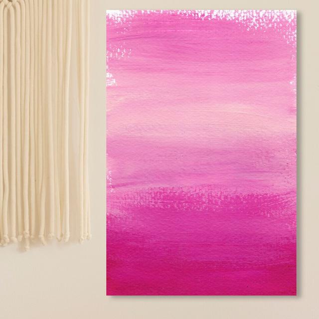 'Pink Sunset' Painting on Wrapped Canvas East Urban Home Size: 61 cm H x 40.6 cm W on Productcaster.