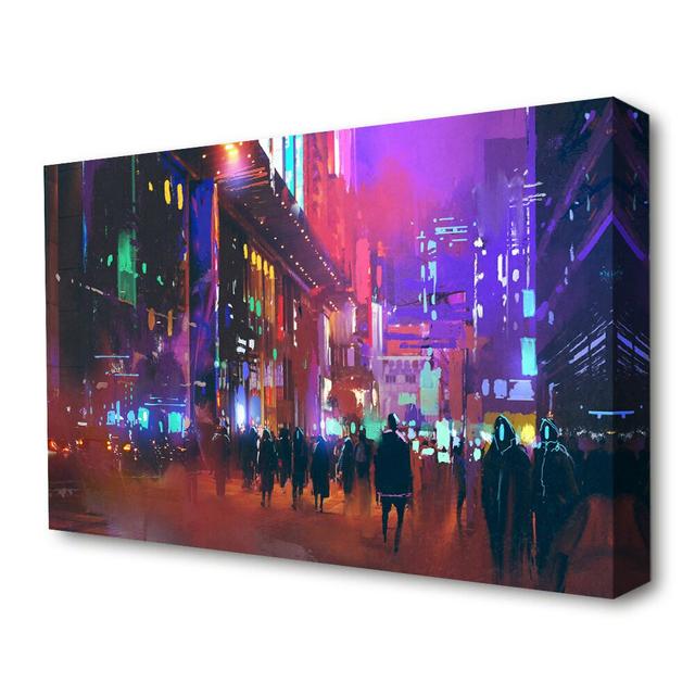 City of Night People Modern - Wrapped Canvas Graphic Art Print East Urban Home Size: 101.6cm H x 142.2cm W x 1cm D on Productcaster.