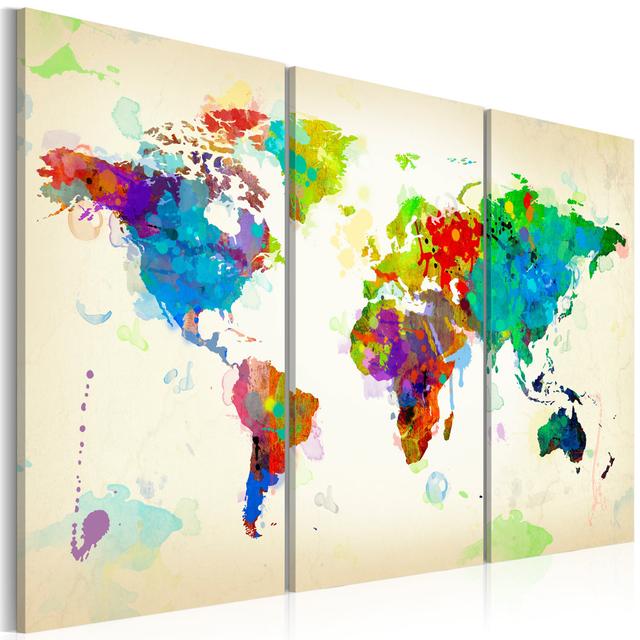 All colors of the world - triptych on canvas Happy Larry on Productcaster.