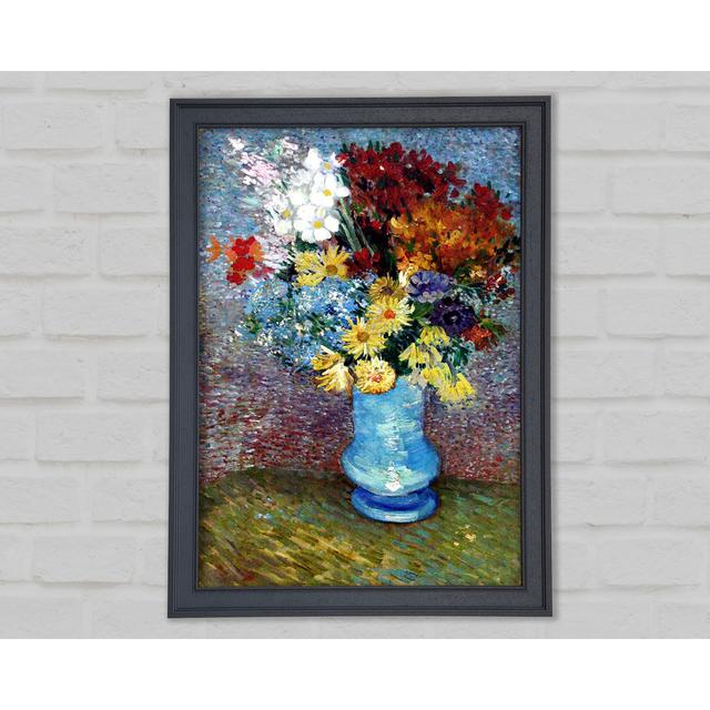 Van Gogh Flowers In A Blue Vase Framed Print Rosalind Wheeler Size: 42cm H x 29.7cm W x 1.5cm D on Productcaster.