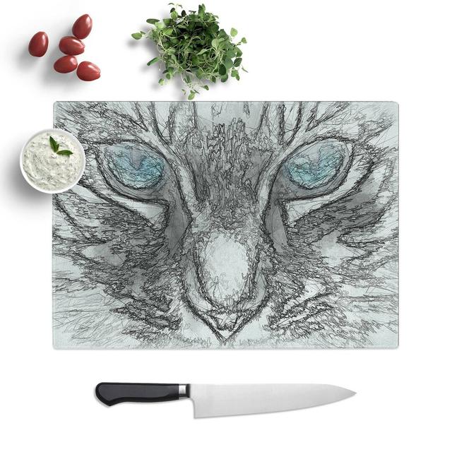 Tempered Glass Bright Cat Eyes Chopping Board East Urban Home Size: 28.5 cm W x 20 cm L on Productcaster.