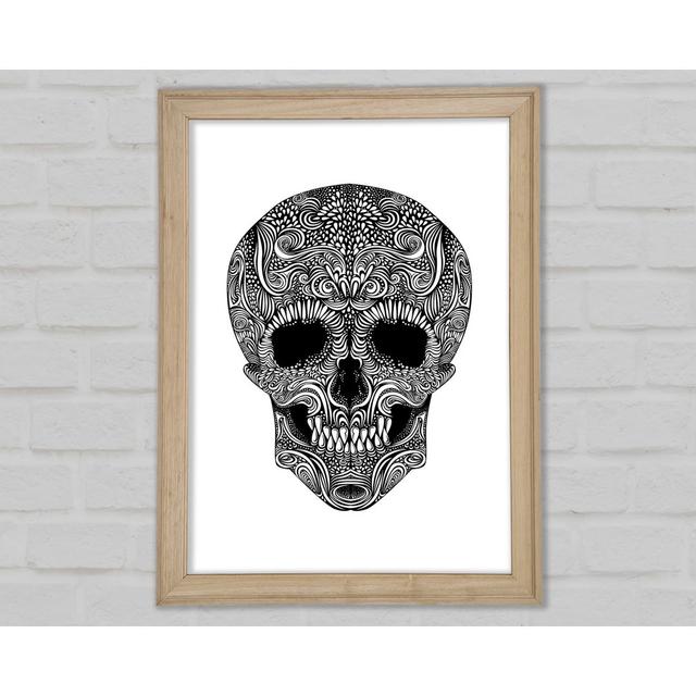 Mexican Skull 2 Framed Print Happy Larry Size: 84.1" H x 118.9" W on Productcaster.