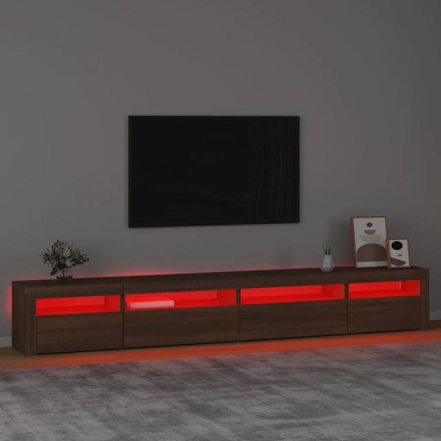 LED Lights TV Stand for TVs up to 50" vidaXL Colour: Brown Oak on Productcaster.