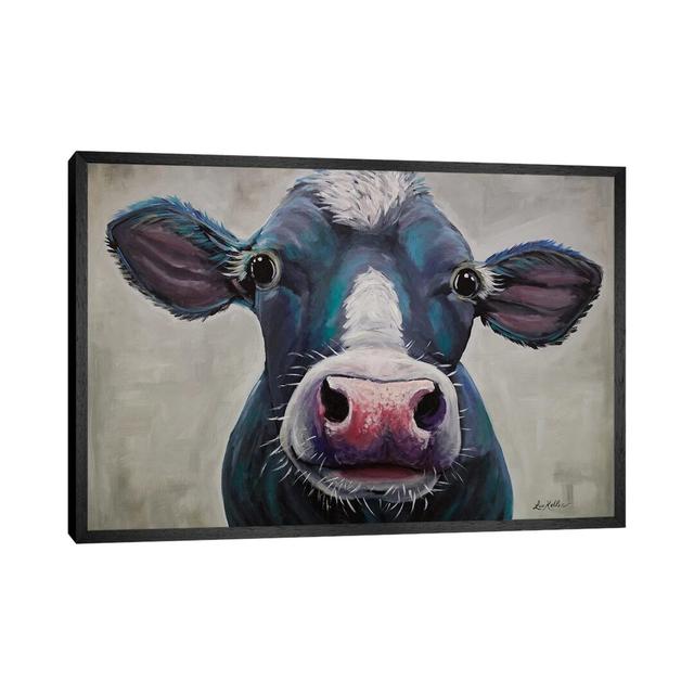 Cow - Clara Belle - Painting on Canvas Brambly Cottage Size: 45.72cm H x 66.04cm W x 3.81cm D, Format: Black Framed Canvas on Productcaster.