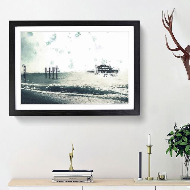 Old West Pier at Brighton Beach in Abstract - Picture Frame Painting Print East Urban Home Frame Option: Black Framed, Size: 62cm H x 87cm W x 2cm D on Productcaster.