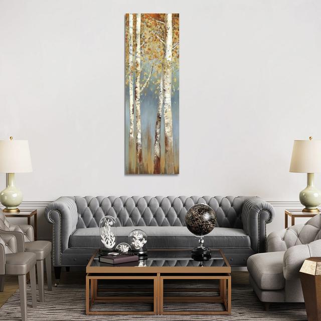 Butterscotch Birch Trees I by Allison Pearce - Print on Canvas Fernleaf Frame Option: No Frame, Size: 182.88cm H x 60.96cm W x 3.81cm D on Productcaster.