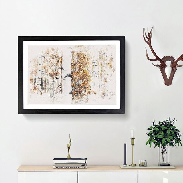 Birch Trees in Autumn Watercolour - Picture Frame Graphic Art Print East Urban Home Size: 45cm H x 63cm W x 2cm D, Frame Option: Black Framed on Productcaster.