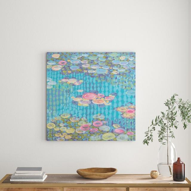 Homage to Water Lilies II' Art Print Wrapped on Canvas East Urban Home Size: 81cm H x 81cm W x 3.8cm D on Productcaster.