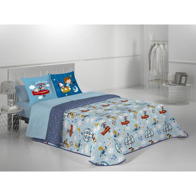 Blue Microfibre Quilt JVR Size: 270cm W x 270cm L on Productcaster.