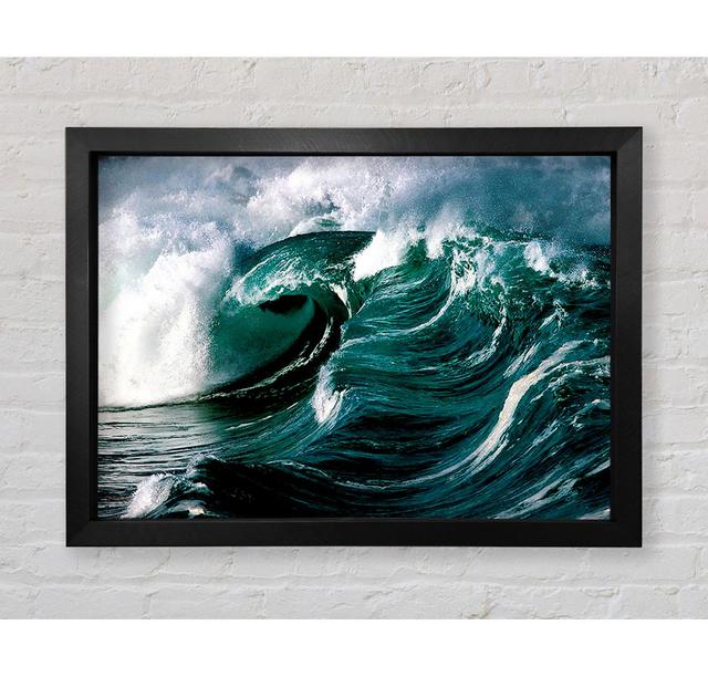 The Green Crashing Waves Gerahmter Druck Haus am Meer Größe: 84,1 cm H x 118,9 cm B on Productcaster.