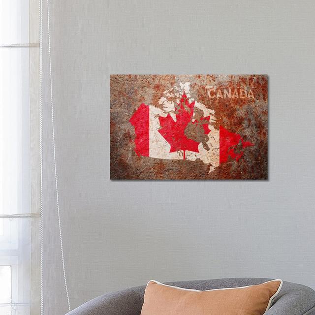 Canada Flag Map by Michael Tompsett - Wrapped Canvas Painting ClassicLiving Size: 45.72cm H x 66.04cm W x 1.91cm D on Productcaster.