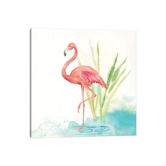 Pink Flamingos II by Cynthia Coulter - Wrapped Canvas Gallery-Wrapped Canvas Giclée 17 Stories Size: 93.98cm H x 93.98cm W x 1.91cm D on Productcaster.