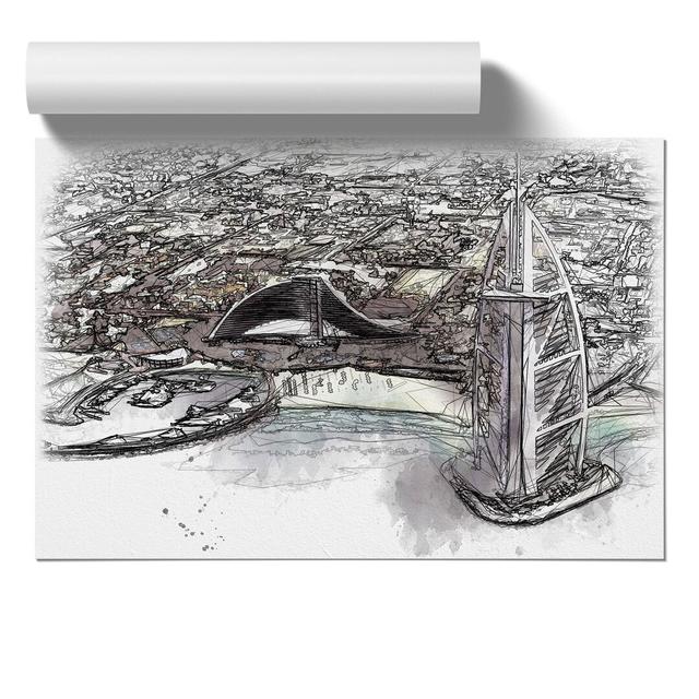 The Burj Al Arab In Dubai Vol.3 - No Frame Print East Urban Home Size: 59cm H x 84cm W x 0.1cm D on Productcaster.